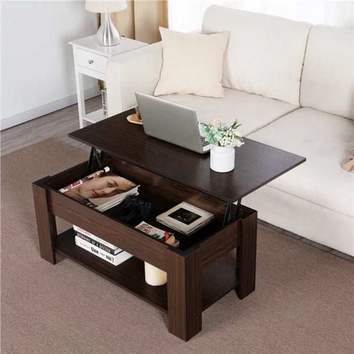 Tindra - Lift Top Coffee Table with Storage Square Coffee Table with Storage BO-HA Espresso 38.6in Wide