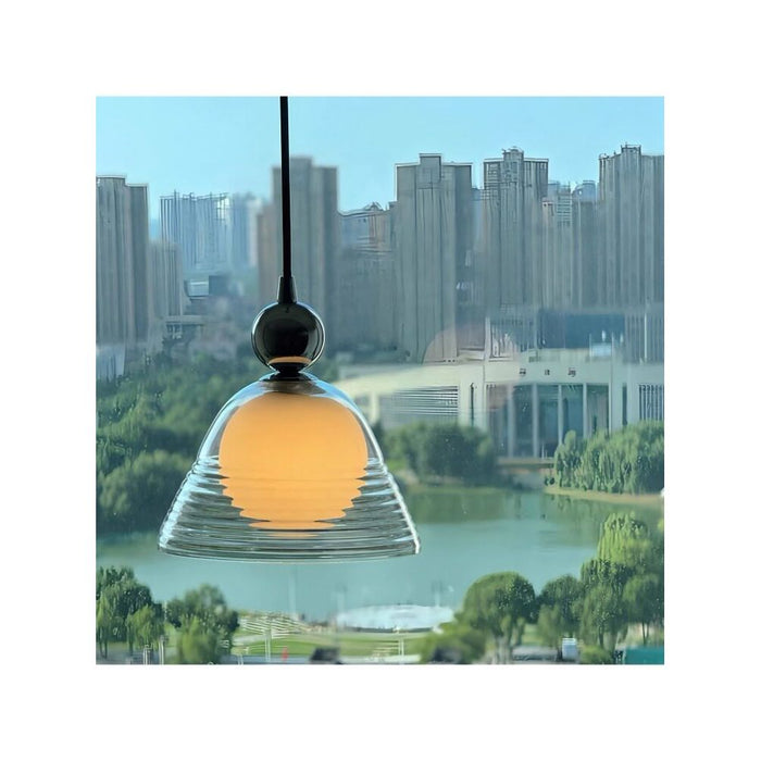 Bauhaus inspired sunset lamp modern minimalist bedroom bedside pendant light retro style sophisticated ambient lighting pendant light image 1