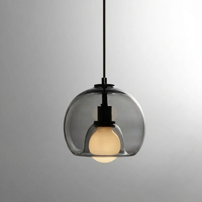 Anele - Modern Glass Pendant Light BO-HA 1 Head Smoke Grey