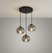 Anele - Modern Glass Pendant Light BO-HA 3 Heads Round Smoke Grey