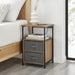 Eilif - Modern 3 Drawer Nightstand with Charging Station  BO-HA 2 Drawer Light Walnut  