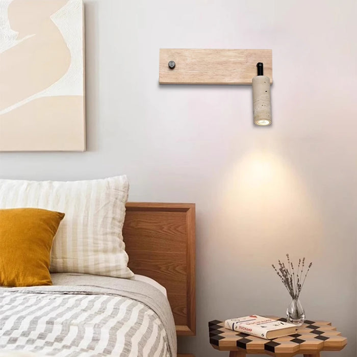 Inari – Adjustable Travertine LED Rotating Reading Sconce