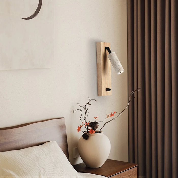 Inari – Adjustable Travertine LED Rotating Reading Sconce