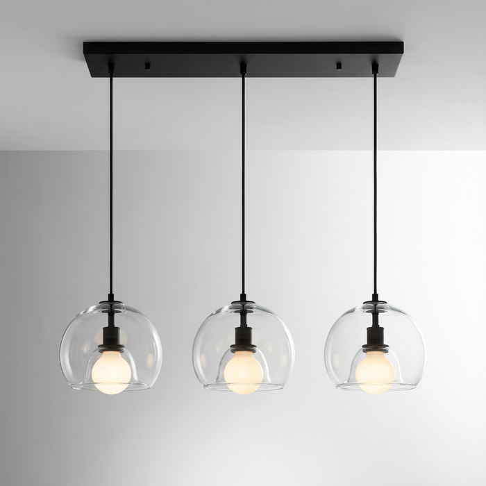 Anele - Modern Glass Pendant Light BO-HA 3 Heads Clear Glass