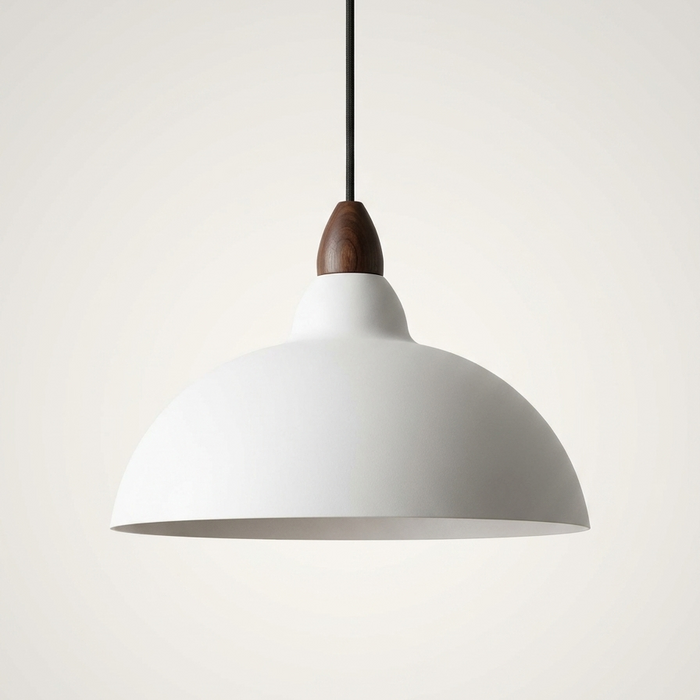 Sindre – Distressed Metal Dome Pendant Light BO-HA White · 35cm
