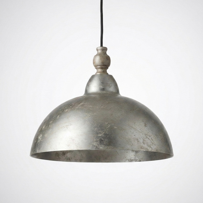 Sindre – Distressed Metal Dome Pendant Light BO-HA Rust Silver · 25cm