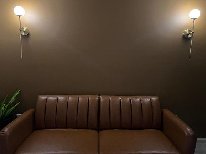 Annika - Modern Glass Wall Sconce — customer photo by Maria G.