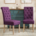 Soren - Nordic Mid-Century Dining Chair Set of 2 Tan Accent Chairs for Living Room  BO-HA Purple  