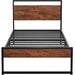 Saga - Wooden Bed Frame Twin Bed Frame  BO-HA Rustic Brown Full 