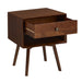 Hallvard - Mid Century Modern Nightstand Walnut Solid Wood Nightstand Small Bedside Table  BO-HA   