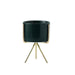 Ida - Ceramic Flower Planters with Modern Stand  BO-HA S Dark Green Without hole 