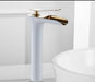 Margareta - Waterfall Single Handle Basin Faucet  BO-HA White & Gold  
